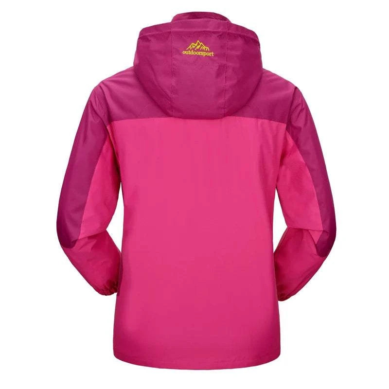 TRVLWEGO Camping Hiking Jacket Women Autumn Outdoor Sports Coats Climbing Trekking Windbreaker Travel Waterproof Purple Rosy