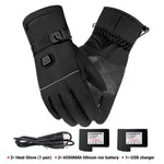 7V Rechargeable Battery Powered Electric Heating Hand Warmer Skiing Glove