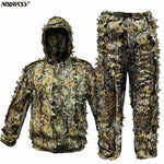 Adult 3D Leaves Bionic Camouflage Hunting Ghillie Suit Durable CS Shooting Suit Breathable Tactical Military Combat Clothes Set