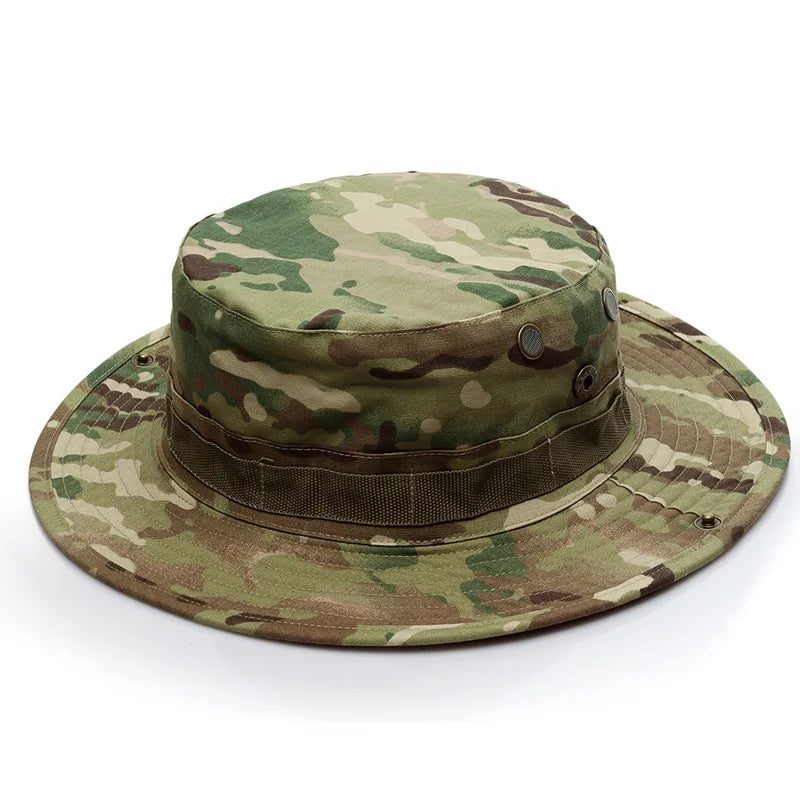 Outdoor Bucket Hat Camouflage Boonie Hat Thicken Fisherman Hat Airsoft Hunting Hiking Climbing Camping caps AF056