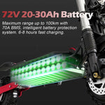 48V-72V 1200W-6000W Electric Scooter 55-85km/