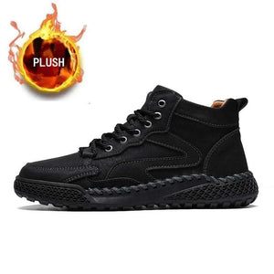 Men Autumn Winter Men Ankle Snow Boots Optional Plush