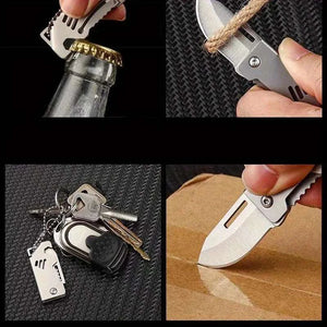 Mini Folding Knife Stainless Steel Box Opening Knife D2 Steel Cannon Portable Sharp Folding Knife Key Hanging Chain