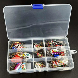 ZWICKE 30pcs Spinner Fishing Lure Kit Metal Sequin Spoon Hard Bait Fishing Wobblers Set Fishing Tackle Isca Atificial Lure Pesca