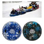 120cm Inflatable Snow Tube with Durable Handles, Snow Sled Sledge Downhill Toboggan Sleigh Sliding Board for Kids Adults