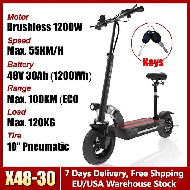 48V-72V 1200W-6000W Electric Scooter 55-85km/