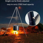 Outdoor Large Bonfire Tripod Camping Cookwer Hanging Pot Bracket Foldable Portable Campfire Picnic BBQ Grill Tool Cook Stand