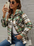 Winter Plaid Flannel Shirt Women Checkered Shirt Fashion Outerwear Casual Velvet Jacket Coat Female Long Sleeve Thick Overshirt