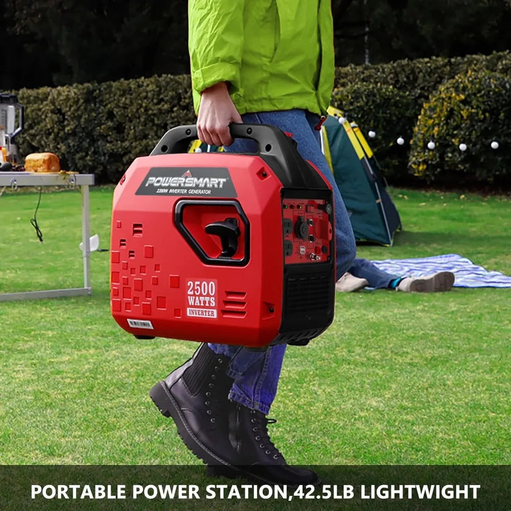 2500-Watt Gas Powered Portable Inverter Generator, Super Quiet for Camping, Tailgating, Home Emergency Use, CARB Compliant