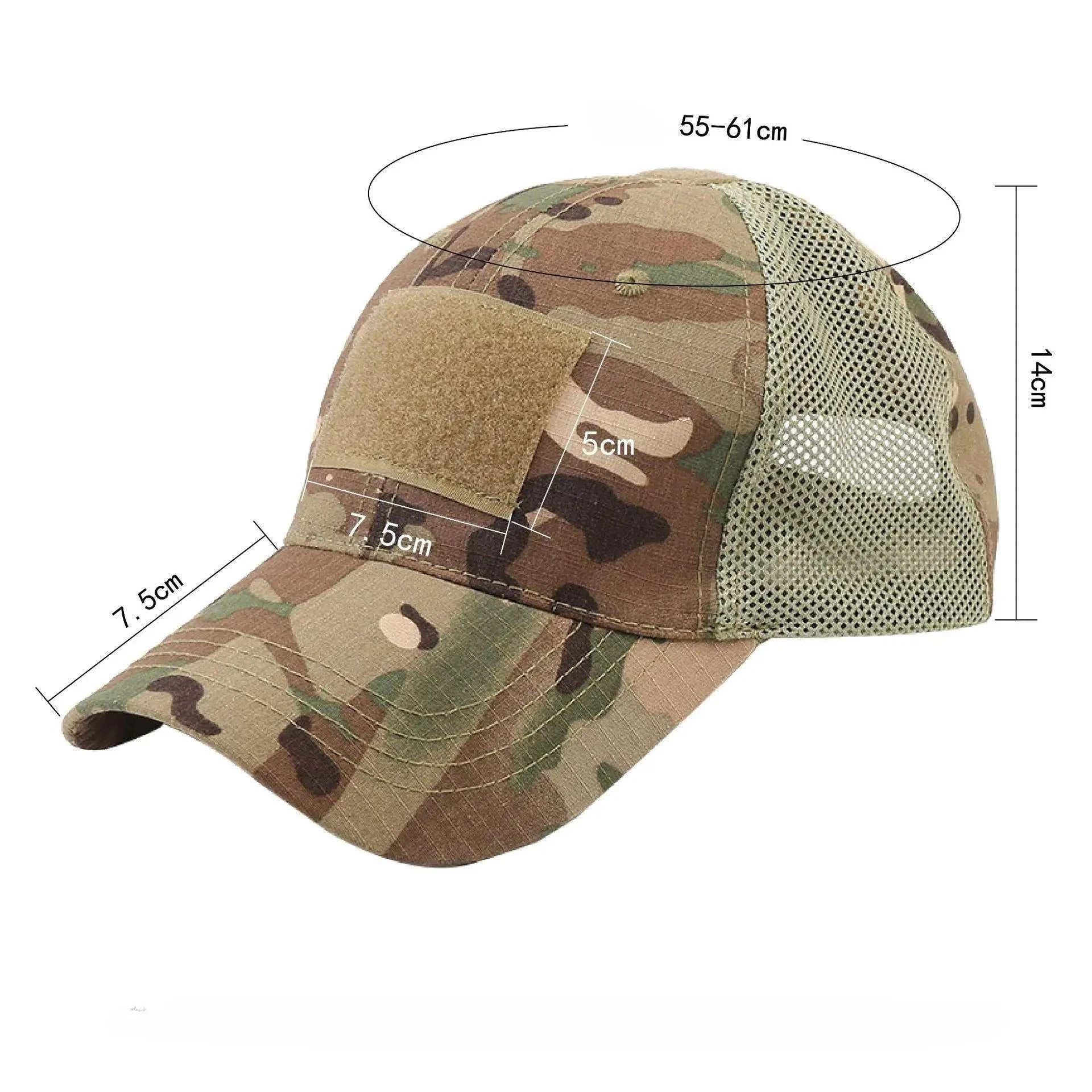 Men Breathable Camouflage Tactical Army Fishing Camping Hiking Hat Camo Baseball Cap Running Sports Caps