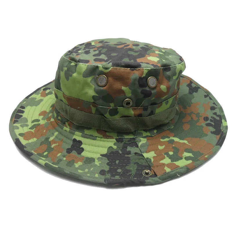 Outdoor Bucket Hat Camouflage Boonie Hat Thicken Fisherman Hat Airsoft Hunting Hiking Climbing Camping caps AF056