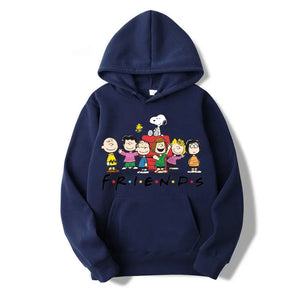 Snoopy Friends Logo Cartoon Anime Women Pullover Spring Autumn Men Oversized Hoodie 2024 Casual Couple Sweatshirt Clothes Tops