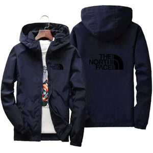 2024 Spring and Autumn men's windproof waterproof zip-up sweatshirt hooded outdoor fishing plus-size casual jacket