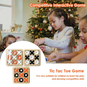 Camping Tic-Tac-Toe Game Mini Tabletop Wooden Board Game Competitive