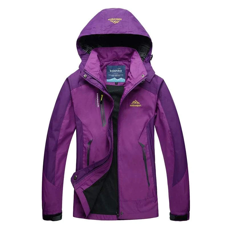 TRVLWEGO Camping Hiking Jacket Women Autumn Outdoor Sports Coats Climbing Trekking Windbreaker Travel Waterproof Purple Rosy