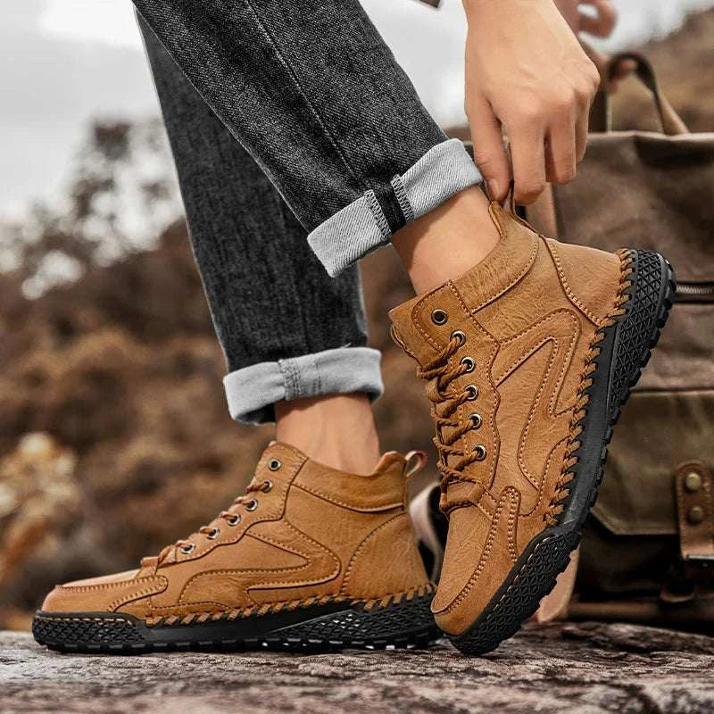 Men Autumn Winter Men Ankle Snow Boots Optional Plush