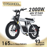 Coswheel Electric Bike CT20S 2000W Motorcyle Drit bike Ebike 20 Inch Fat Tire Bicycle 60V 27.5AH Bikes Adult Electric Bicycle