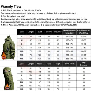 Men's Tactical Winter Set Waterproof Windproof Military Jacket & Pants