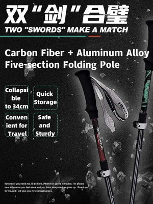 Foldable Carbon Fiber & Aluminum Alloy Walking Sticks