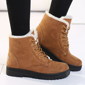 Winter 2023 Snow Boots Ankle Winter Shoes Women Fur Botas Mujer Low Heels Short Boot