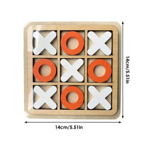 Camping Tic-Tac-Toe Game Mini Tabletop Wooden Board Game Competitive