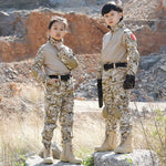 Kids Tactical Sets US Army Tactical Military Uniform Airsoft Camouflage Combat Long Shirt Pants Rapid Assault Airsoft Battle