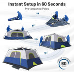 Instant Cabin Tent with Rainfly & Windproof