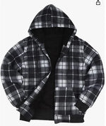 Men's Jacket Long Sleeve Zipper Flannel Shirt Jacket with Hoodies Winter Warm Sweatshirt work Men's clothing jackets for Men