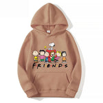 Snoopy Friends Logo Cartoon Anime Women Pullover Spring Autumn Men Oversized Hoodie 2024 Casual Couple Sweatshirt Clothes Tops