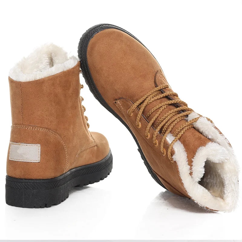 Winter 2023 Snow Boots Ankle Winter Shoes Women Fur Botas Mujer Low Heels Short Boot