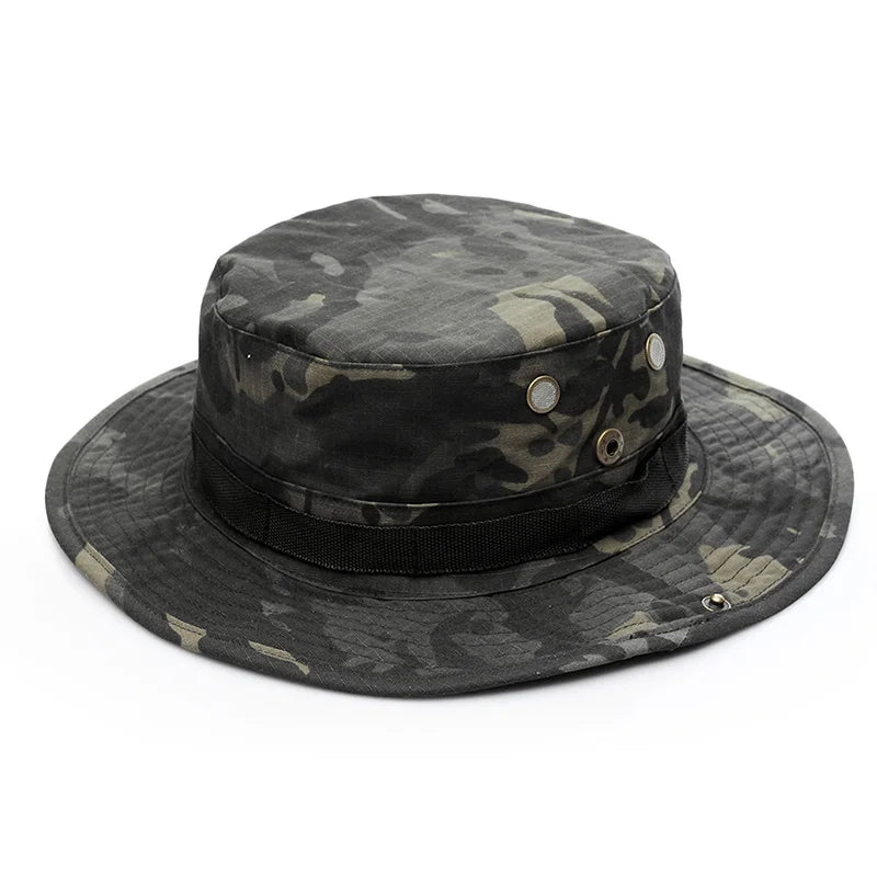 Outdoor Bucket Hat Camouflage Boonie Hat Thicken Fisherman Hat Airsoft Hunting Hiking Climbing Camping caps AF056