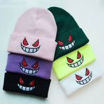 Mouth Eyes Embroidery Elasticity Cartoons Beanie Winter Keep Warm Fashion Autumn Crimping Woman Men Knitted Hat Skull Cap