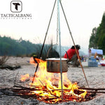 Outdoor Camping Campfire Tripod Picnic Cooking Tripod Hanging Pot Portable BBQ Outdoor Stove Pot Cast Iron Fire Grill Tripod