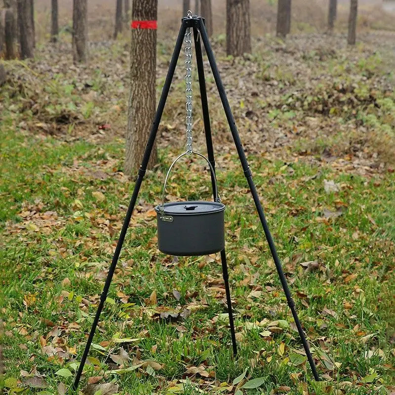 Outdoor Large Bonfire Tripod Camping Cookwer Hanging Pot Bracket Foldable Portable Campfire Picnic BBQ Grill Tool Cook Stand