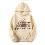 Snoopy Friends Logo Cartoon Anime Women Pullover Spring Autumn Men Oversized Hoodie 2024 Casual Couple Sweatshirt Clothes Tops