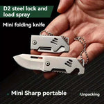 Mini Folding Knife Stainless Steel Box Opening Knife D2 Steel Cannon Portable Sharp Folding Knife Key Hanging Chain