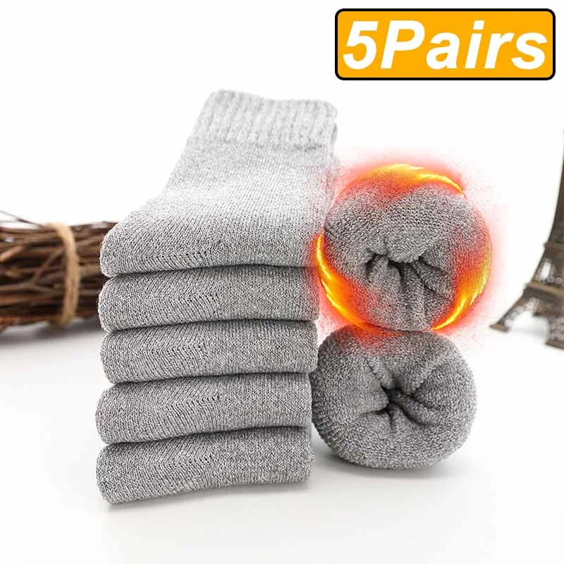 Socks Wool Male Women Socks Super Thicker Solid Socks Merino Wool Socks