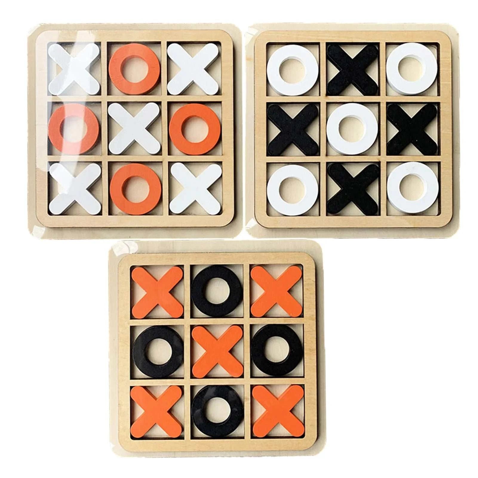 Camping Tic-Tac-Toe Game Mini Tabletop Wooden Board Game Competitive