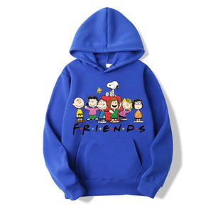 Snoopy Friends Logo Cartoon Anime Women Pullover Spring Autumn Men Oversized Hoodie 2024 Casual Couple Sweatshirt Clothes Tops