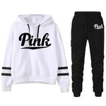 Hot Sale Women Autumn Clothing Set Letter Printing Hooded Sweatshirt Sweatpants Casual Jogging Suit Female Outwear