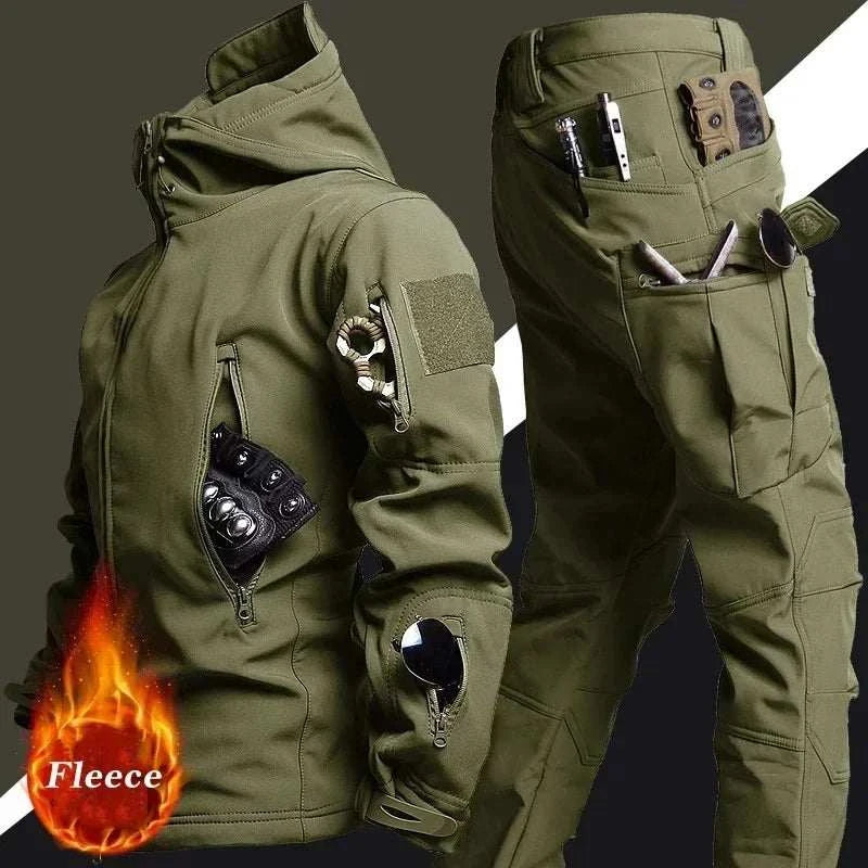 Men's Tactical Winter Set Waterproof Windproof Military Jacket & Pants