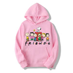 Snoopy Friends Logo Cartoon Anime Women Pullover Spring Autumn Men Oversized Hoodie 2024 Casual Couple Sweatshirt Clothes Tops