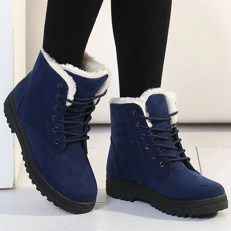 Winter 2023 Snow Boots Ankle Winter Shoes Women Fur Botas Mujer Low Heels Short Boot