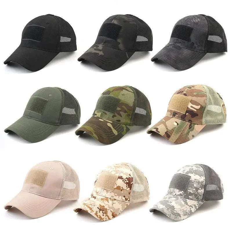 Men Breathable Camouflage Tactical Army Fishing Camping Hiking Hat Camo Baseball Cap Running Sports Caps