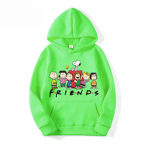 Snoopy Friends Logo Cartoon Anime Women Pullover Spring Autumn Men Oversized Hoodie 2024 Casual Couple Sweatshirt Clothes Tops