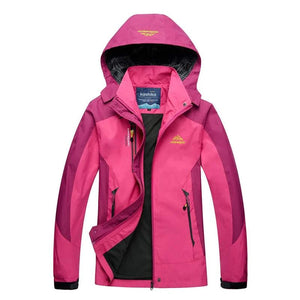 TRVLWEGO Camping Hiking Jacket Women Autumn Outdoor Sports Coats Climbing Trekking Windbreaker Travel Waterproof Purple Rosy