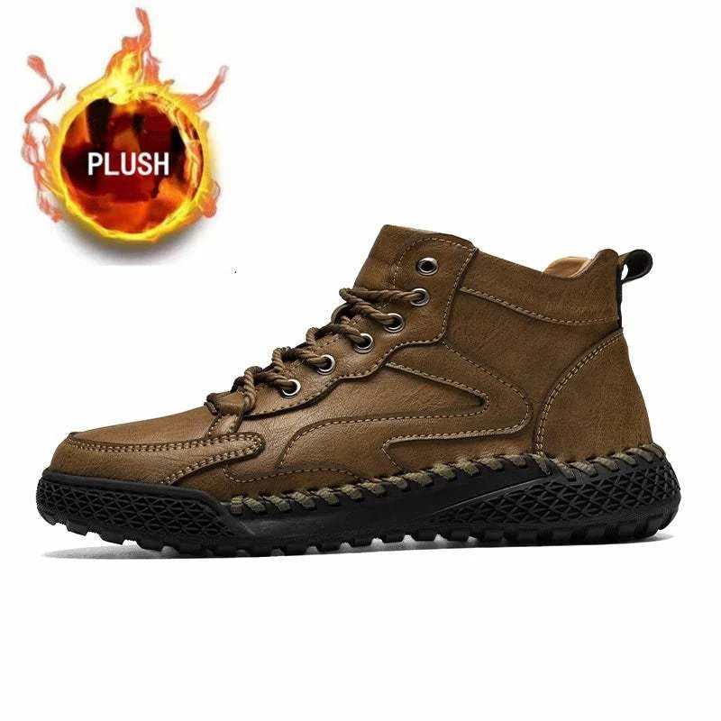 Men Autumn Winter Men Ankle Snow Boots Optional Plush