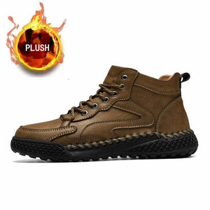 Men Autumn Winter Men Ankle Snow Boots Optional Plush