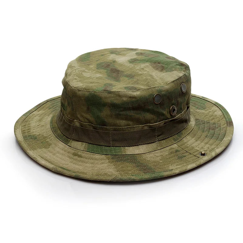 Outdoor Bucket Hat Camouflage Boonie Hat Thicken Fisherman Hat Airsoft Hunting Hiking Climbing Camping caps AF056