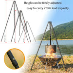 Outdoor Large Bonfire Tripod Camping Cookwer Hanging Pot Bracket Foldable Portable Campfire Picnic BBQ Grill Tool Cook Stand